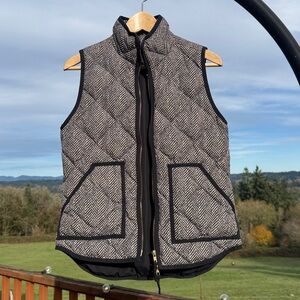 J. Crew Black and White Herringbone Vest